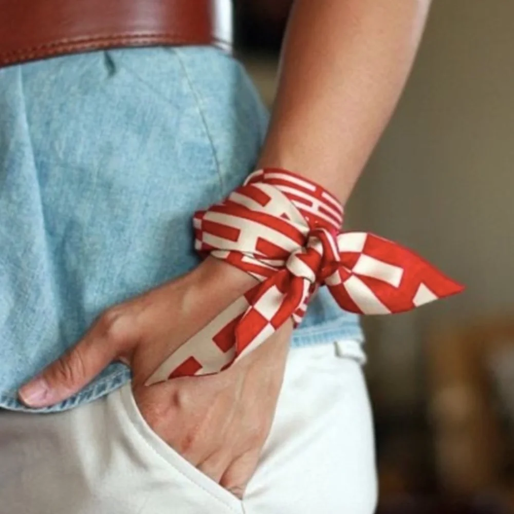 Boho Hair Scrunchie Scarf Bow